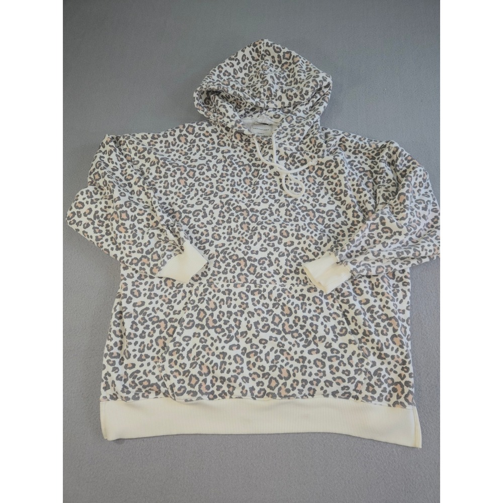 American Eagle Hoodie Womens Small Cream Leopard Print Ahh-mazingly Soft Jegging